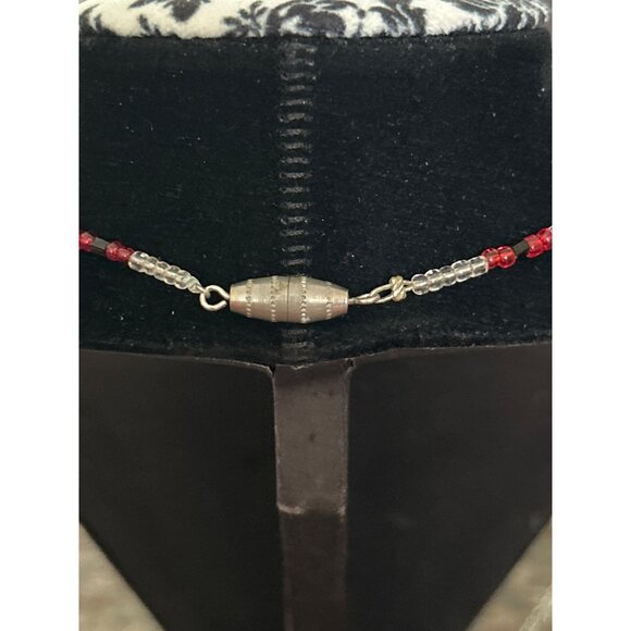 Beaded Necklace With Black Onyx & Mixed Colorful Beads 24” - Picture 3 of 4